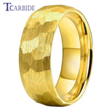 Multi-Faceted Hammered Brushed Finish 4/6/8MM Men Women Tungsten Wedding Rings