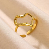 New In Stainless Steel 14K Gold Colour Rings For Women and Girls - Ideal Trendy Fashion Rings, Ideal Gifts - The Jewellery Supermarket