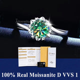 S925 Silver D VVS1 100% Real Moissanite Ring Adjustable Size Pass Diamond with GRA Certificate 18K Plating Rings