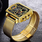 New Men Watch Gold Quartz Led Sport Waterproof Wrist Watch -  Fashion Military Digital Watches - The Jewellery Supermarket