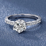 Terrific 1CT VVS1 GRA Certified Moissanite Diamonds Solitaire Rings, Engagement Wedding Silver Fine Jewellery