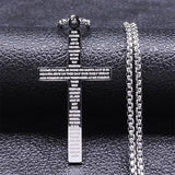 Cross Christian Church Prayer Necklace - Stainless Steel Gold Colour Bible Amulet Necklaces Jewellery - The Jewellery Supermarket