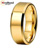 High Quality Beveled Edges Flat Polished 6/8MM Men Women Tungsten Carbide Rings