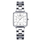 Elegant Green Dial Roman Square Ladies Rose Gold Plated Case Watches Quartz Stainless Steel Fashion Wristwatches