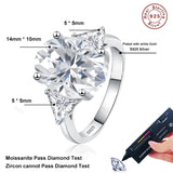 Superb 8cttw VVS1 D Colour Moissanite Diamonds Silver with 18k Gold Plated Ring