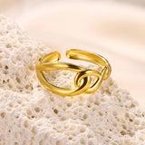 New In Stainless Steel 14K Gold Colour Rings For Women and Girls - Ideal Trendy Fashion Rings, Ideal Gifts - The Jewellery Supermarket