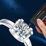 Super 1ct D Colour VVS1 Moissanite Diamond Silver Solitaire Rings For Women GRA, Certified Fine Wedding Jewellery