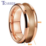 Groove Beveled Polished Finish 4/6/8mm Tungsten Carbide Engagement Rings