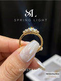 Shiny 0.1CT Round VVS1 D Colour Moissanite Diamonds Eternity Ring