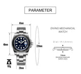 Black or Silver Finish 200m Diver BGW9 Luminous Men's Stainless Steel Quartz Watch