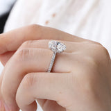 Amazing 4.5CT Oval Cut VVS1 D Colour Moissanite Diamond 18KGP Silver Engagement Ring