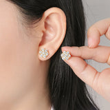Fabulous D Colour VVS1 1.4 Carat Flower Moissanite Diamonds Unisex Silver Stud Earrings