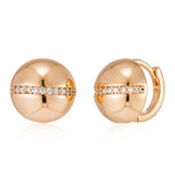 14 Karat Gold Filled Glossy AAA Zircon Diamonds Ball Stylish Earrings For Women
