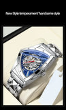 New Arrival Automatic Mechanical Watch For Men Luxury Business Skeleton Luminous Waterproof Triangle Dial Watches