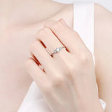 Terrific VVS1 D Colour Moissanite Diamond  925 Sterling Silver Engagement Ring