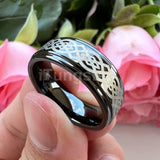New Stepped Edges Laser Engraved Comfort Fit Men Women Tungsten Wedding Ring