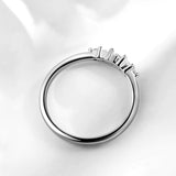 Fine 0.13 CTTW VVS1 D Colour 5 Stones Moissanite Diamonds Engagement Silver Rings