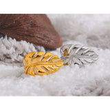 18K Gold Plated Stylish Design Stainless Steel Metal Leaf Leaves Open Ring Fashion Jewellery