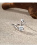 Geometric Line Design Dazzling AAAA Lab Created Diamond Sterling Silver Ring