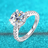 Luxury 18KGP 0.6-4.2CT VVS1 D Colour Moissanite Diamonds 925 Silver Wedding Ring