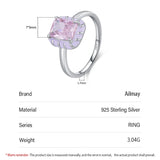 High Quality Sterling Silver Romantic Pink AAAA Lab Created Diamond Enamel Ring