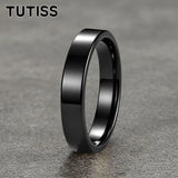 Classic Flat Top High Polished 4mm Multicolour Tungsten Carbide Wedding Rings