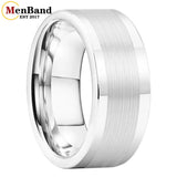 Polished Brushed Flat 10MM 12MM Classic Tungsten Men Women Wedding Ring Comfort Fit