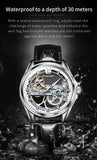 Luxury Brand New Fashion Original Skeleton Leather Strap Automatic Mechanical Wrist Watches for Men