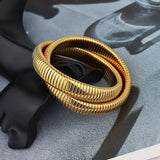 New Gold Colour Snake Chains Spiral Twist Bracelets for Women - Punk Style Fashion Jewellery Ladies Chain Bracelet - The Jewellery Supermarket