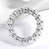 Marvelous 5*7mm Oval Cut VVS1 D Colour Moissanite S925 Silver Eternity Ring