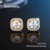 Delicate Moissanite Diamonds S925 Sterling Silver Stud Earrings For Women And Men