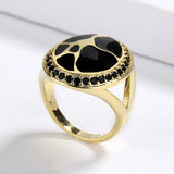 Sparkling Black Spinel Antique Look Hand Made Enamel 925 Silver Oriental Rings
