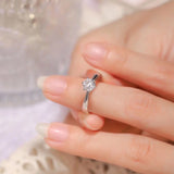 Excellent 0.3ct VVS1 D Colour Moissanite Diamond 18KGP Silver Solitaire Ring