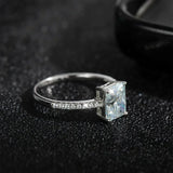 Excellent 1-4carat Radiant Cut VVS1 D Colour Moissanite Silver Engagement Ring