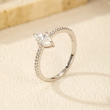 Charming 0.5Ct Rhombus VVS1 D Colour Moissanite 925 Sterling Silver Sparkling Ring