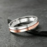 Fashion 4mm Two Tone Tungsten Carbide Wedding Egagement Rings For Men and Women