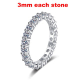 Terrific 2-5mm VVS1 D Colour Moissanite Diamonds Sparkling Eternity Silver Ring