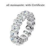 Marvelous 5*7mm Oval Cut VVS1 D Colour Moissanite S925 Silver Eternity Ring