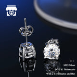 Real Moissanite Earrings 0.5CT 1CT 2CT For Women and Men Fine Jewellery.