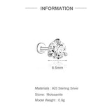 Sterling Silver Moissanite Diamonds Multi-Size Round Cartilage Tragus Stud Earrings
