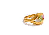 18K Gold Plated Stainless Steel Fashion Unique AAA Cubic Zirconia Diamonds Lip Design Ring