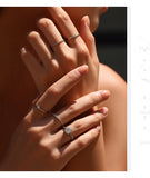 Elegant VVS1 D Color Moissanite Stackable 925 Sterling Silver Parallel Bar Ring