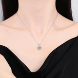 Remarkable 1CT Special Shape Cut Moissanite Diamond 18k White Gold  Plated Heart 925 Sterling Silver Necklace