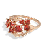 14 Karat Gold Filled Red Shiny AAA Zircon Crystal Elegant Vintage Rings For Women