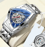 New Arrival Automatic Mechanical Watch For Men Luxury Business Skeleton Luminous Waterproof Triangle Dial Watches