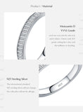 Dazzling D Colour VVS1 Rectangle Moissanite Eternity 925 Sterling Silver Rings