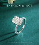 Superb Emerald Cut AAAA Lab Created Diamond 925 Sterling Silver Luxury Ring