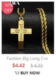 Fashion Big Long Cross Jesus Stainless Steel Christian Necklace - Gold Colour Chain Necklace Jewellery - The Jewellery Supermarket