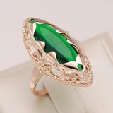Awesome Horse Eye Design Filled 14K Rose Gold AAA Zircon Crystal Unique Ethnic Rings for Women Daily Fine Jewellery