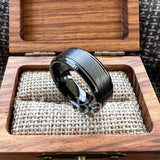 Bevel Edges Satin Finish 8mm Black Tungsten Wedding Rings For Men Women